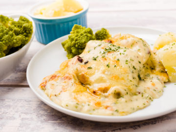 Creamy pan fried cod